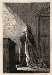 Madame Acarie (1566-1618), conhecida como Maria da Encarnação - Barbe Jeanne Avrillot Acarie. Gravura em «As mulheres ilustres de França» de Oscar Havard - 1886