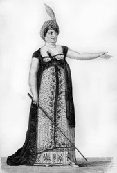 Mademoiselle Maillard como Armide da ópera de Christoph Willibald Gluck (1714-1787). Avure do século XIX.
