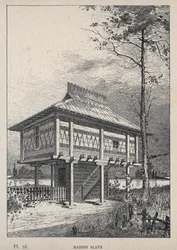 Maison Slave - gravura de 1889 em "Histoire de habitation humaine à l