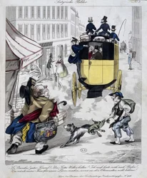 O homem não tem o Omnibus. Desenho animado feito por volta de 1840.
