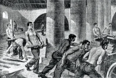 Fabricação de ferro na fábrica de Couillet