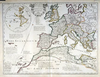 Mapa da Europa. Início do século XVII.