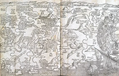 Mapa da Palestina - em "As Santas Peregrinações" de Bernard de Breydenbach
