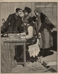 Marchetaria: a marchetaria tem o trabalho. Gravura de 1885 em "Les arts et metiers illustres" de Adolphe BITARD.