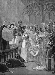 Casamento da Rainha Victoria Iere (1819-1901) e do Príncipe Alberto (1819-1861), na Capela Real do Castelo de São Tiago, 10 de fevereiro