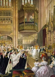 Casamento do Príncipe de Gales (que se tornou Rei Eduardo VII da Inglaterra) (1841-1910) com Alexandra da Dinamarca (Alexandra Caroline Marie Charlotte Louise Julie de Schleswig-Holstein-Sonderburg-Glucksbourg (Schleswig Holstein Sonderburg Glucksbourg) (1