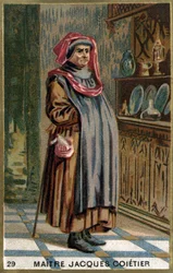 Mestre Jacques Coitier, primeiro médico, médico de Luís XI. Cromolitografia do século XIX.