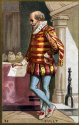 Maximiliano de Bethune, Barão de Rosny, Duque de Sully (1560 - 1641). Cromolitografia do século XIX.
