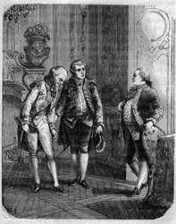 Reunião entre o Conde de Marbeuf, nomeado governador militar da Córsega em 1772 e Pascal (Pasquale) Paoli. Em "Pasquale Paoli ossia la rotta di Pontenuovo" de F.D. Guerrazzi. 1872.