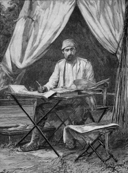 Mehmet Emin Pasha. (Eduard Schnitzer) explorador alemão (1840 a 1892). gravura de 1893.