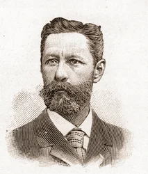 Membros da Academia Francaise em 1895: retrato de Eugene-Melchior (Eugene Melchior) de Vogue (1848-1910), escritor francês.