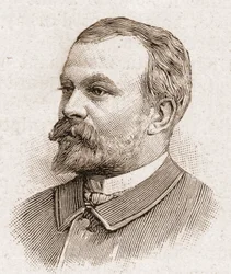 Membros da Academia Francaise em 1895: retrato de Jules Lemaitre (1853-1914), dramaturgo, crítico dramático, ensaísta, historiador literário e contador de histórias francês.