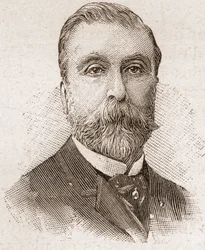 Membros da Academia Francaise em 1895: retrato de Ludovic Halevy (1834-1908), dramaturgo francês, libretista e romancista.