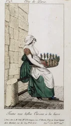Merchant of cherries - em "Cris de Paris", deb. Século XIX