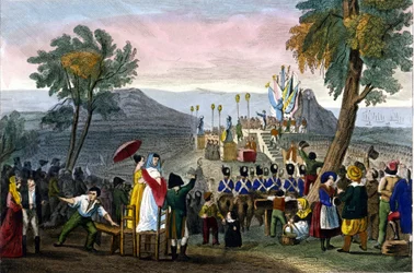 Napoleão I entregou a Legião de Honra aos soldados no Campo de Boulogne em 16 de agosto