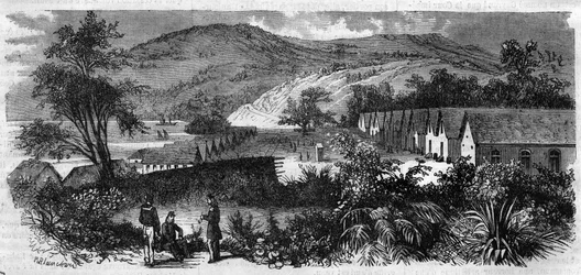 Nova Caledônia - o penitenciador da ilha Nou - Gravura de 1870