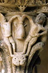 Norman Art in Monreale (Sicília): capitais do Cloitre des Benedictins.