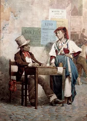 Velho: o escritor público em Roma. A aguarela do século XIX Roma, Museo del Folklore