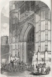 Abertura do novo parlamento - chegada de Sua Majestade à Torre Victoria, Casa dos Lordes 1852