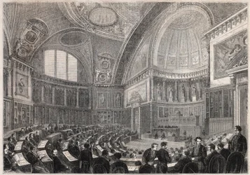 Abertura da sessão do Senado e Admissão do General Charles Cousin Montauban (1796-1878), Visconde de la Gueronniere et de Forcade, 2 de dezembro