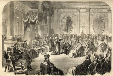 Ordem de São Patrício - A Mais Ilustres Ordem de São Patrício - A investidura de um cavaleiro na Ordem de São Patrício em Dublin, Irlanda, no dia 19 - gravura 1866