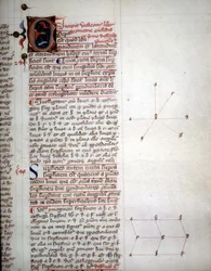 Página de um manuscrito de "Os Elementos da Geometria" de Euclides, matemático do século III a.C. ¿