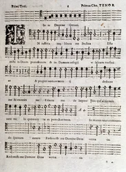 Página da partitura de Salmos (op 16) de Ludovico Viadana