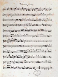 Página da partitura da abertura da Alruna de Louis Spohr