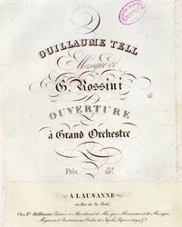 Página da partitura da abertura de William Tell, ópera de Gioacchino Rossini