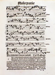 Página sobre a teoria musical de Margarita philosophica