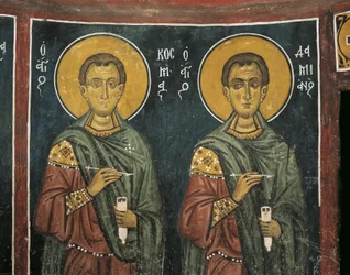Pinturas de São Cosmas com São Damião, Panagia Ties Asinou Church, Nikitart, Chipre