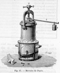 Pote de Papin (ancestral do coquetel minuto) - gravura