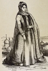 Pérsia (c19th). Sociedade. Mulher persa. Gravura. Coleção particular