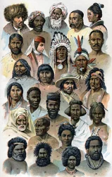 Fisiognomia e forma da cabeça das raças humanas estrangeiras." A nova medicação natural" de F.E. Bilz.1898.