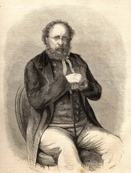 Pierre Joseph Proudhon (1809 - 1865). Teorista socialista francês, precursor do anarquismo. Gravura de 1865. Coleção Bianchetti