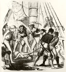 Piratas atormentando George Withers