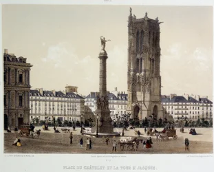 Place du Chatelet e a Torre Saint-Jacques