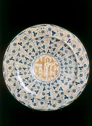 Placa com monograma cristalizado, fabricação Valenciana