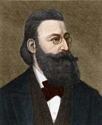 Retrato Ludwig Anzengruber (1839-1889), escritor austríaco.