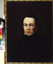 Retrato do autor, orientalista e jornalista Osip Senkovsky (1800-1858). Pintura anónima. Óleo sobre tela, ca. 1830. Romantismo. Instituto de Literatura Russa IRLI (Pushki House