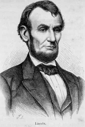 Retrato de Abraham Lincoln (1809 - 1865) 16º Presidente dos Estados Unidos da América (1861 - 1865)