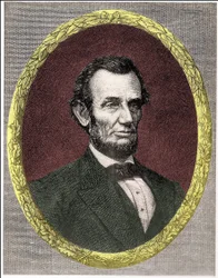 Retrato de Abraham Lincoln (1809 - 1865) 16º Presidente dos Estados Unidos da América (1861 - 1865)