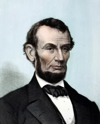 Retrato de Abraham Lincoln (1809 - 1865), 16.º Presidente dos Estados Unidos.