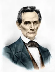 Retrato de Abraham Lincoln (1809 - 1865) 16º Presidente dos Estados Unidos da América.
