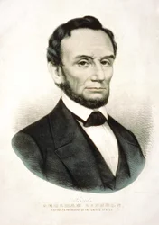 Retrato de Abraham Lincoln. Estadista americano (1809 a 1865).