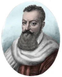Retrato de Aquiles de Harlay primeiro Presidente do Parlamento de Paris - Retrato de Aquiles de Harlay, Comte de Beaumont Magistrat français premier président du Parlement de Paris (1536 -1619) -