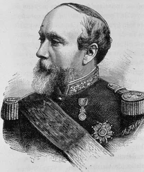 Retrato do Almirante Pothuau (1815-1882). Gravura do final do século XIX em "Histoire de France" de H. Martin.