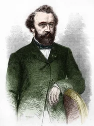 Retrato de Adolphe (Adolph) Sax, inventor do Saxofone (1814-1894).