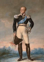 Retrato de Alexandre I da Rússia, c. 1819 - Aquarela - Retrato de Alexandre I, Czar da Rússia (1777-1825)" Aquarela anónima
