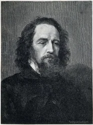 Retrato de Alfred, Lord Tennyson (1809 - 1892), poeta e dramaturgo britânico do século XIX